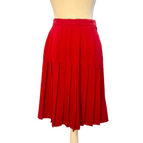 VTG Austin Reed Pleated Wool Skirt Womens 4 Academia Preppy Holiday Old Money - Picture 1 of 10